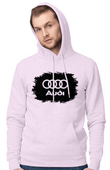 Чоловіче худі з принтом "Ауді чорний лого". Ауді, машини. 2070702