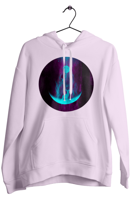 Чоловіче худі з принтом "Олень Силует". Місяць, олень, рогам, силует, яскравий. 2070702