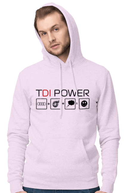 Чоловіче худі з принтом "TDI Power Audi". Ауді, машини. 2070702