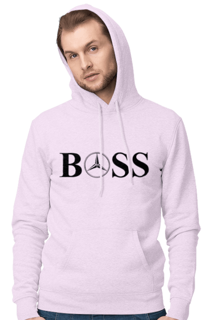 Men`s hoodie with prints the boss of mercedes. Boss, cars, mercedes. 2070702
