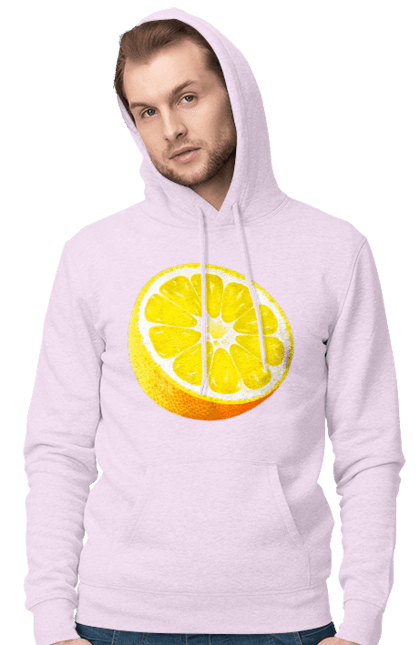 Чоловіче худі з принтом "Половина лимона". Лимон, літо, свіжість. 2070702