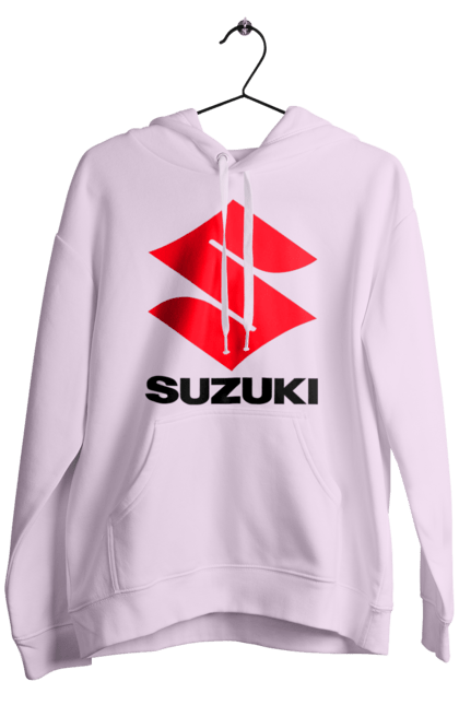 Men`s hoodie with prints Suzuki Bl. Auto, logotype, machine, suzuki. 2070702