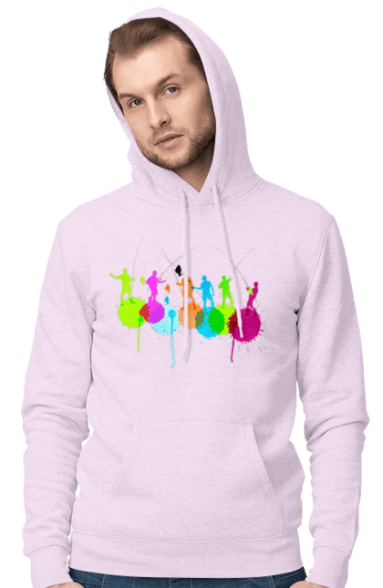 Чоловіче худі з принтом "Яскрава рибалка". Вудки, рибалка, рибалки. 2070702