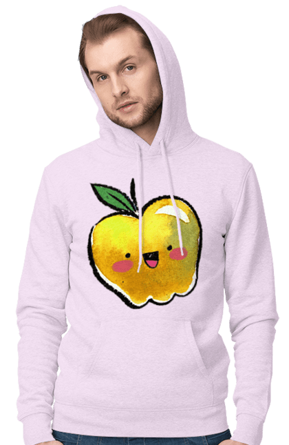 Чоловіче худі з принтом "Миле жовте яблуко". Літо, миле, смайлик, яблуко. 2070702