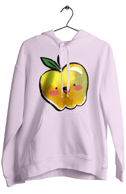 Чоловіче худі з принтом "Миле жовте яблуко". Літо, миле, смайлик, яблуко. 2070702