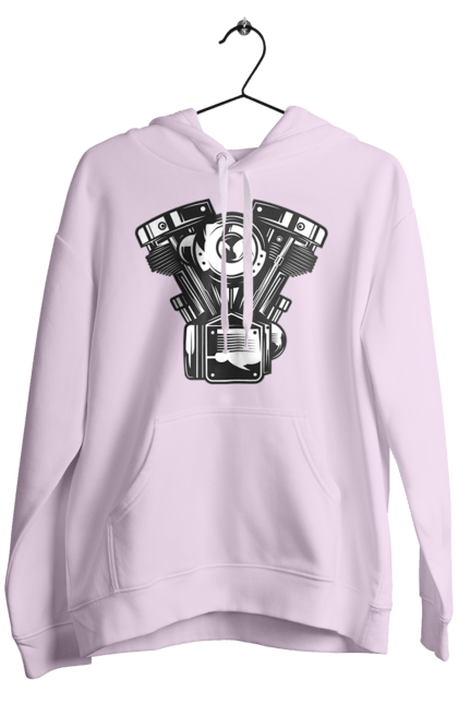 Чоловіче худі з принтом "мото двигун". Вінтаж, двигун, мото, ретро. 2070702