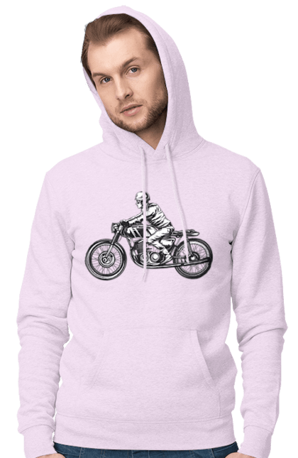 Men`s hoodie with prints 02 Motorcycle 11. Biker, motto, retro, vintage. 2070702