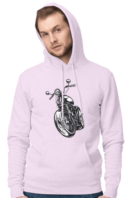Men`s hoodie with prints 01 Motorcycle 5. Bike, motto, retro, vintage. 2070702