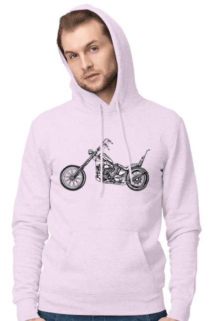 Чоловіче худі з принтом "Мотобайк". Вінтаж, мото, ретро. 2070702