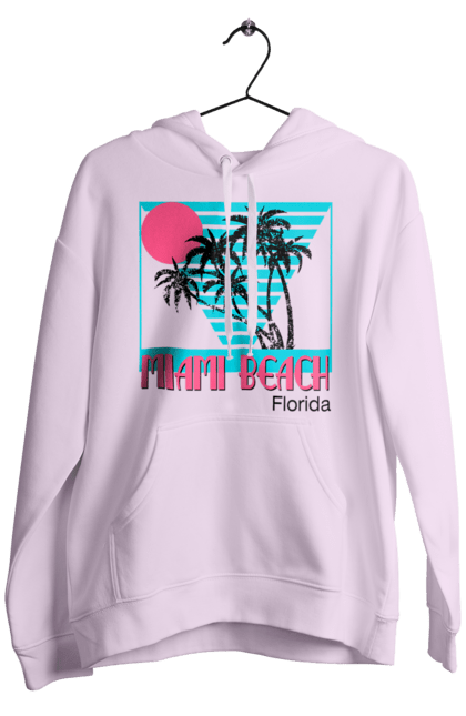 Чоловіче худі з принтом "Майамі Пальми". Захід, майамі, пальми, флоріда. 2070702