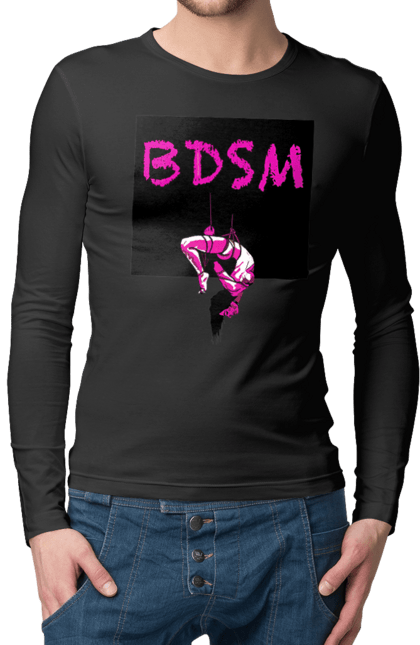 Чоловічий лонгслів з принтом "15". Бдсм, подвешивание. 2070702