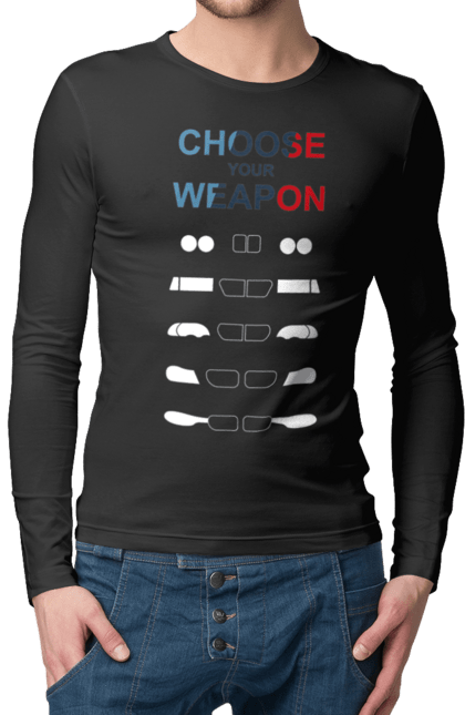 Чоловічий лонгслів з принтом "Bmw Weapon Wh". Авто, бмв, машина, ніздрі. 2070702