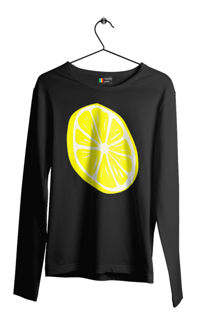 Чоловічий лонгслів з принтом "Лимон". Великий, лимон, яскравий. 2070702