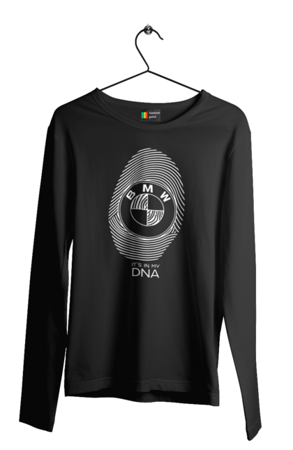 Мужской лонгслив с принтом БМВ отпечаток. Бмв, машины, отпечаток. 2070702