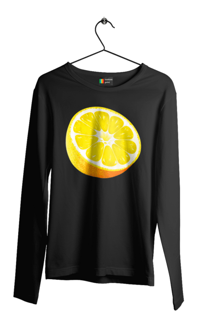 Чоловічий лонгслів з принтом "Половина лимона". Лимон, літо, свіжість. 2070702
