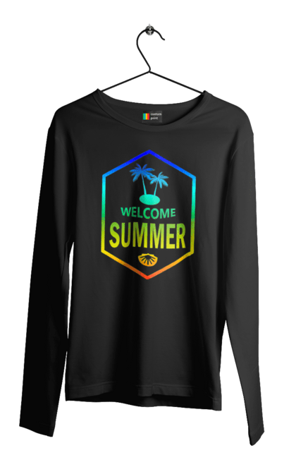 Чоловічий лонгслів з принтом "Привіт літо 1". Градієнт, літо, привіт. 2070702