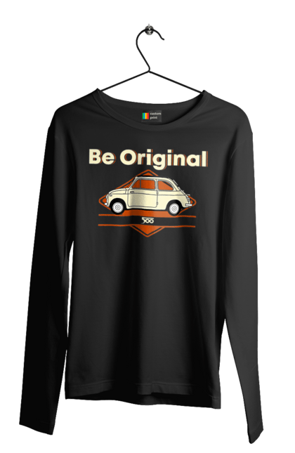 Men`s longsleeve with prints Fiat 500. Auto, fiat, machine. 2070702