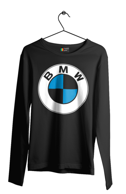 Мужской лонгслив с принтом Bmw Logo. Бмв, машины. 2070702