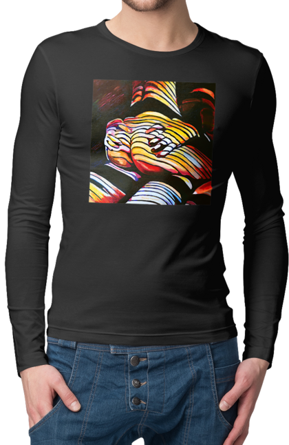 Чоловічий лонгслів з принтом "Секс зверху". Картина, секс. 2070702