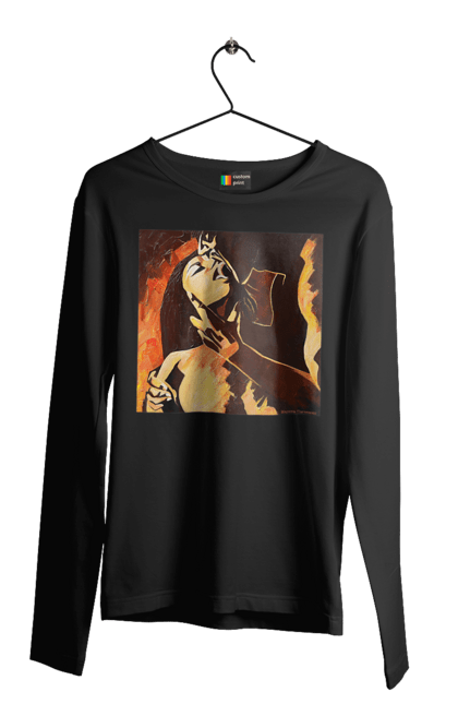 Чоловічий лонгслів з принтом "Страсна жінка". Жінка, картина, секс. 2070702