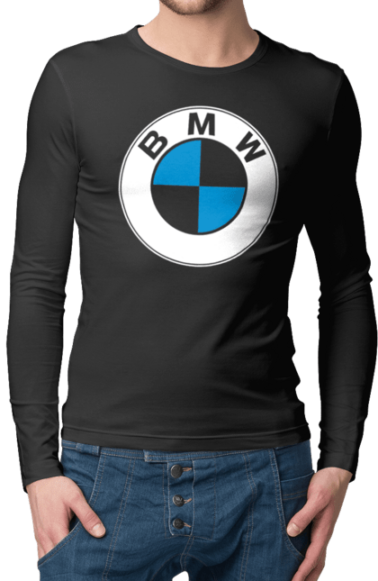 Мужской лонгслив с принтом Bmw Logo. Бмв, машины. 2070702