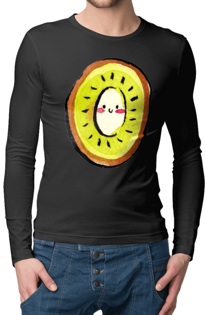 Чоловічий лонгслів з принтом "Любий киви". Киви, любий. 2070702