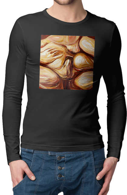 Чоловічий лонгслів з принтом "Груповий секс". Груповий, картина, секс. 2070702