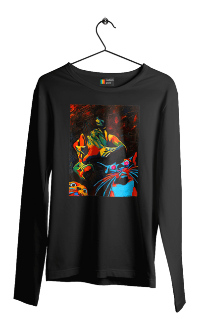 Чоловічий лонгслів з принтом "Секс коти". Картина, коти, секс. 2070702