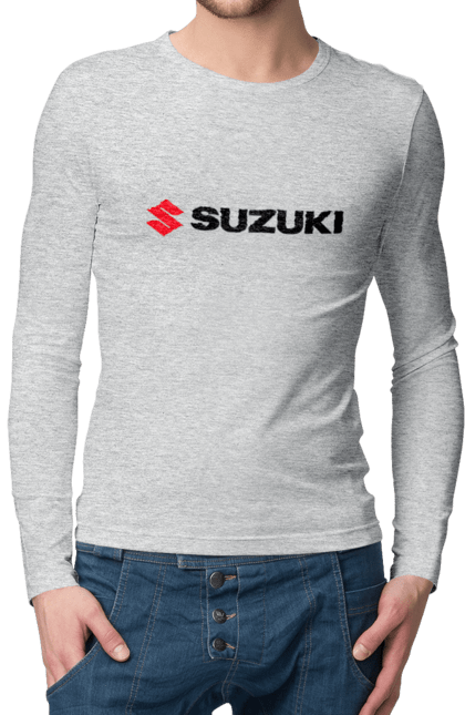 Men`s longsleeve with prints Suzuki logo. Auto, logo, machine, suzuki. 2070702