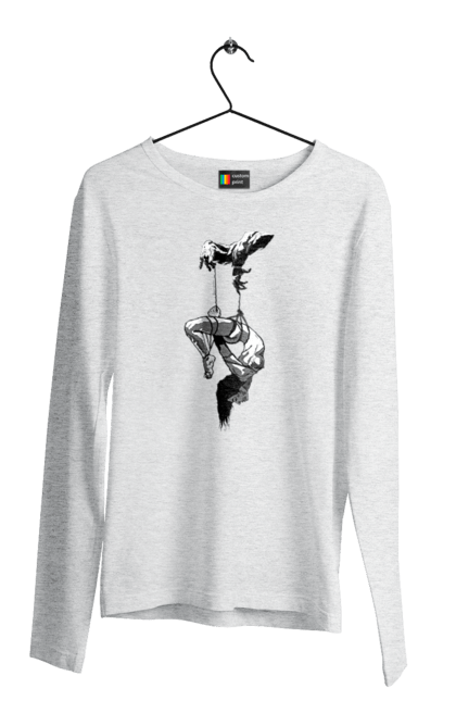 Чоловічий лонгслів з принтом "Підвішування". Бдсм. 2070702