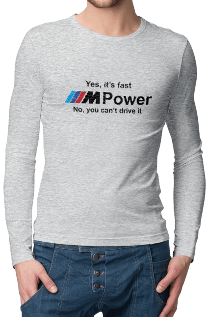 Чоловічий лонгслів з принтом "M power black BMW". Бмв, м серія. 2070702