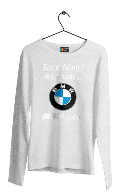 Чоловічий лонгслів з принтом "Mpower3 Wh". Бмв, електрокар, машини. 2070702