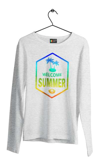 Чоловічий лонгслів з принтом "Привіт літо 1". Градієнт, літо, привіт. 2070702