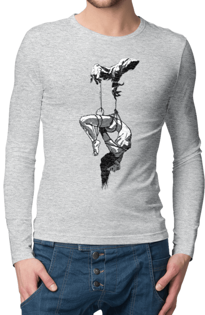 Чоловічий лонгслів з принтом "Підвішування". Бдсм. 2070702