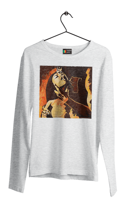 Чоловічий лонгслів з принтом "Страсна жінка". Жінка, картина, секс. 2070702