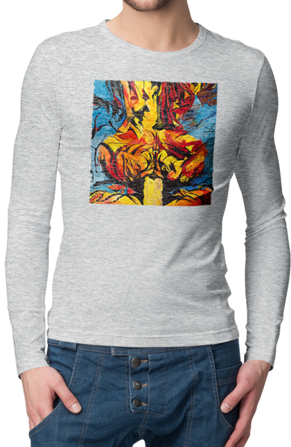 Чоловічий лонгслів з принтом "Секс ззаду". Ззаду, картина, секс. 2070702