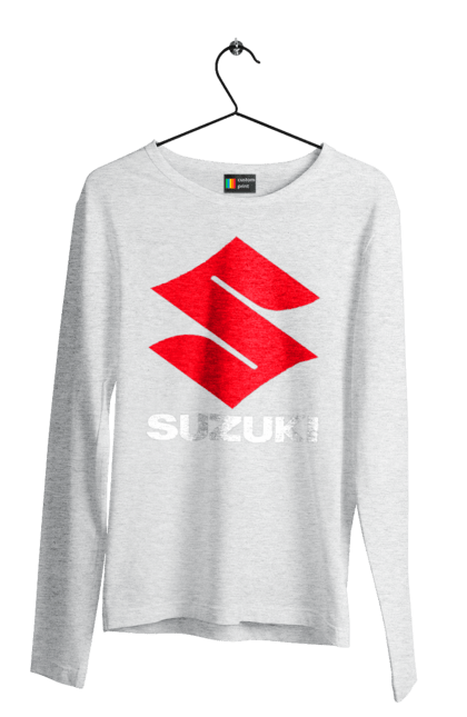 Чоловічий лонгслів з принтом "Suzuki Wh". Авто, логотип, машина, сузукі. 2070702