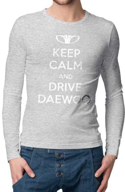 Men`s longsleeve with prints Keep Calm and Drive Daewoo. Daewoo, deo, lanos. 2070702