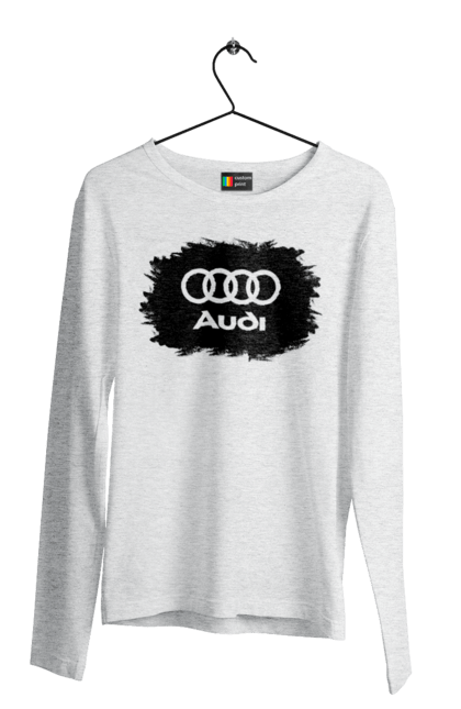 Men`s longsleeve with prints Audi black ravines. Audi, cars. 2070702