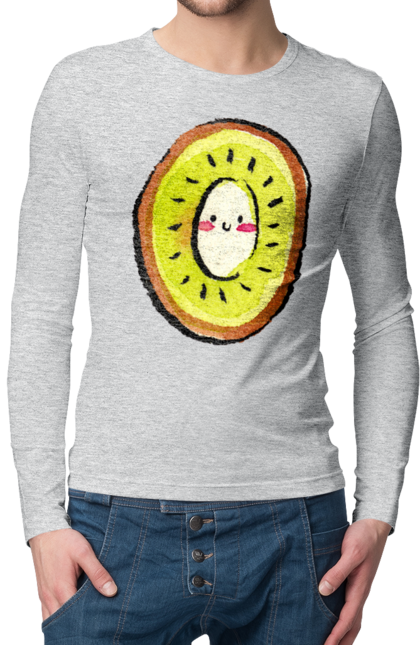 Чоловічий лонгслів з принтом "Любий киви". Киви, любий. 2070702