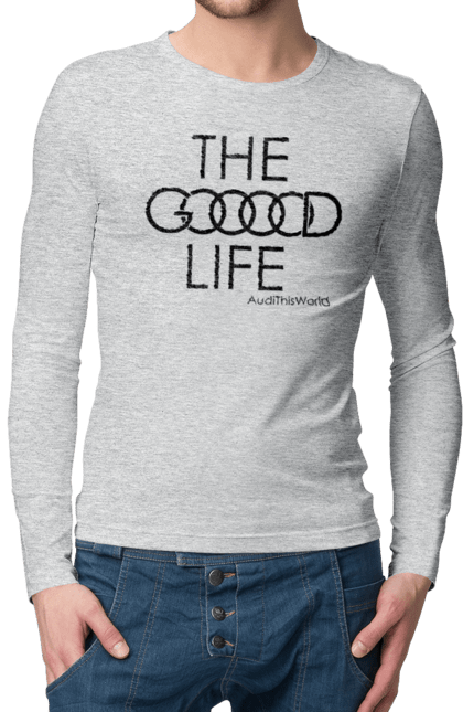 Men`s longsleeve with prints Audi. Good life. Audi, cars. 2070702