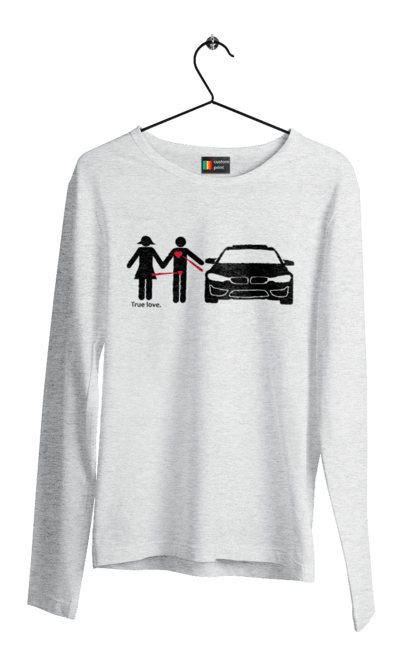 Мужской лонгслив с принтом Отношения БМВ. Бмв, машины, юмор. 2070702