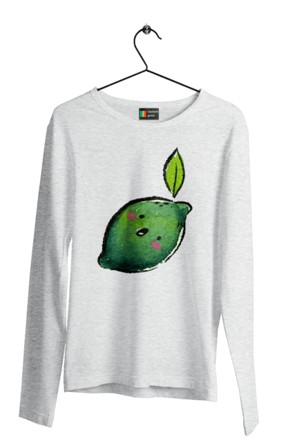 Чоловічий лонгслів з принтом "Любий лайм". Лайм, літо, любий, посмішка. 2070702