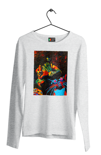 Чоловічий лонгслів з принтом "Секс коти". Картина, коти, секс. 2070702