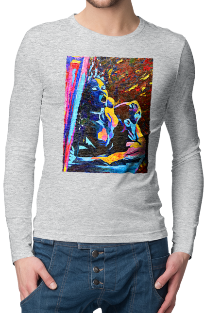 Чоловічий лонгслів з принтом "Пристрасть". Картина, секс. 2070702