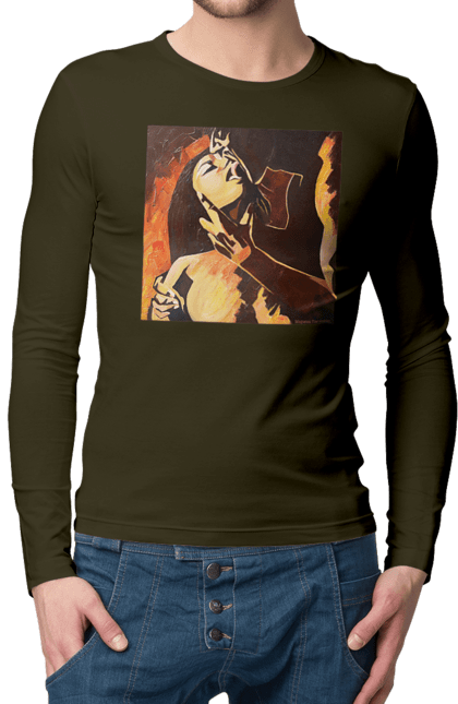 Men`s longsleeve with prints Passionate woman. Picture, sex, woman. 2070702