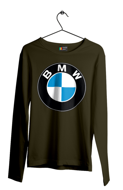 Мужской лонгслив с принтом Bmw Logo. Бмв, машины. 2070702