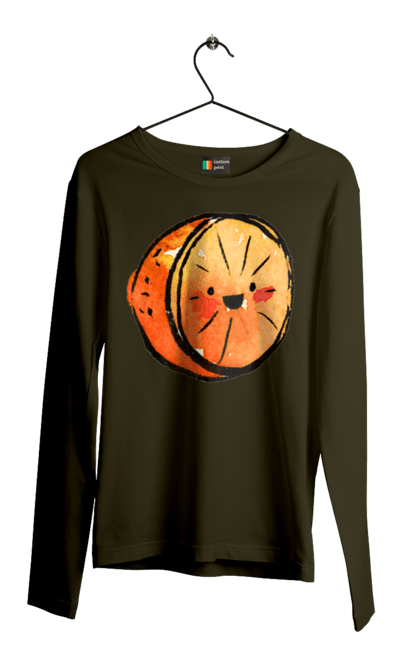 Чоловічий лонгслів з принтом "Милий апельсин". Апельсин, літо, любий, смайлик. 2070702