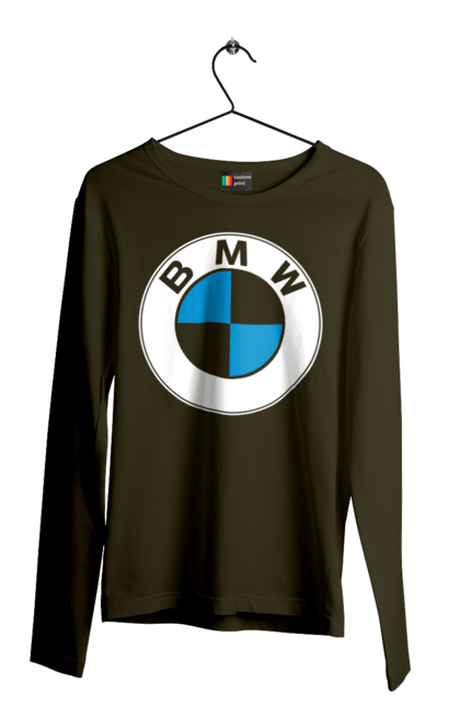 Мужской лонгслив с принтом Bmw Logo. Бмв, машины. 2070702