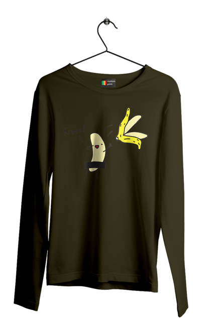 Чоловічий лонгслів з принтом "Кутить". Банан, гумор, кутить, на вечірку. 2070702